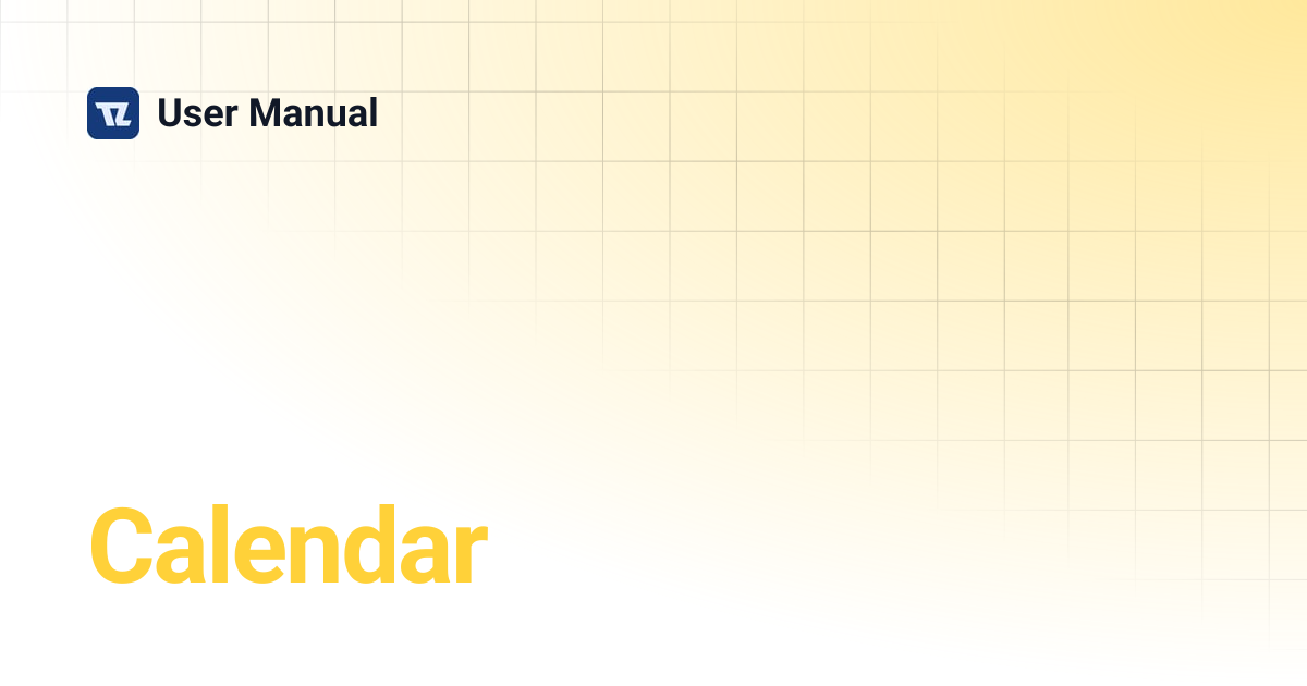 Calendar | User Manual